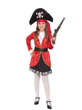disfraz de pirata rojo para niña