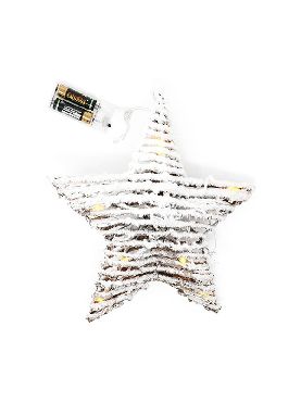 estrella de mimbre luz leds 25cms