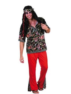 disfraz de hippie rojo chico adulto